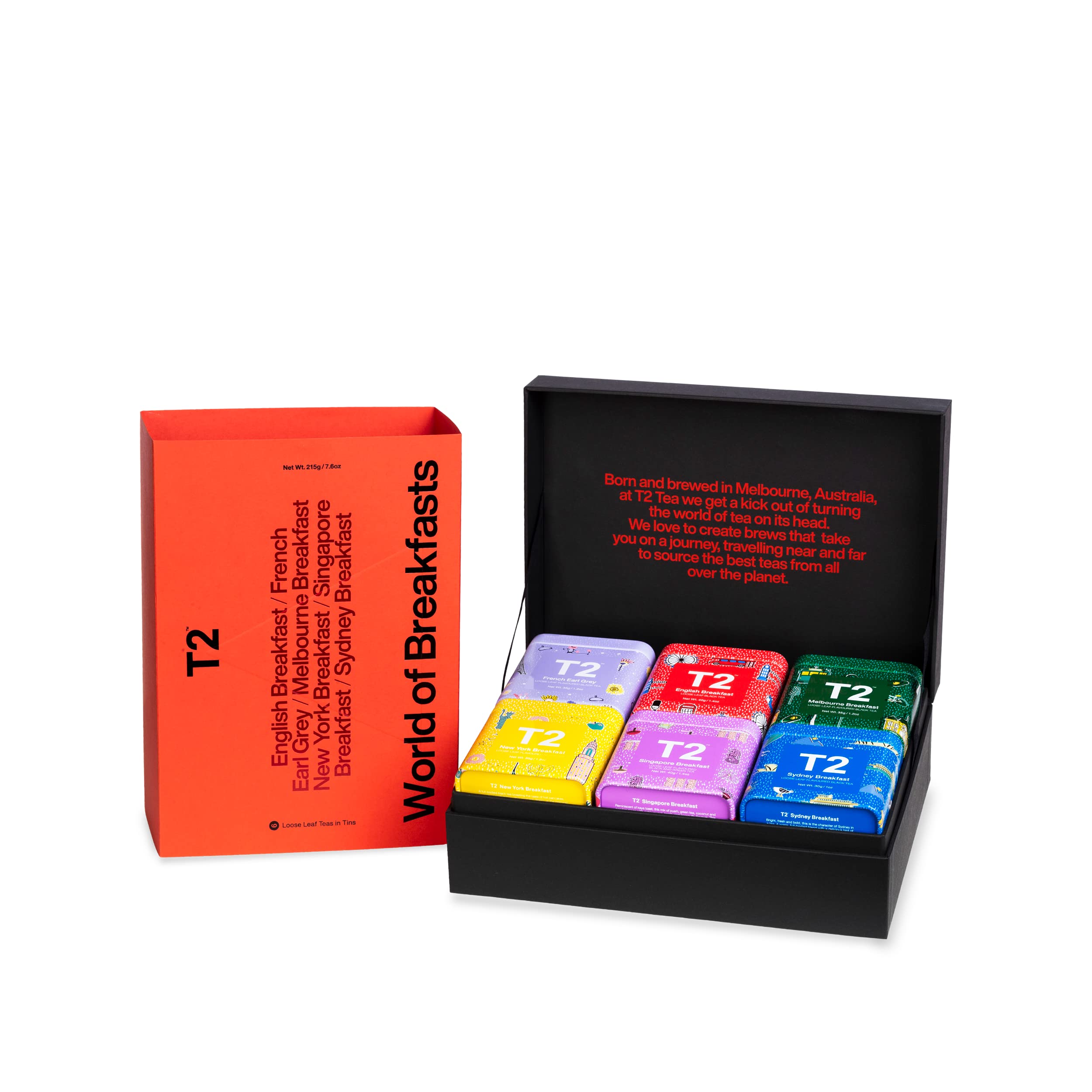 T2 Tea World of Breakfast Black Gift Pack 6 Loose Leaf Breakfast